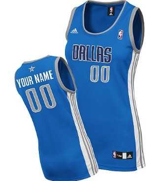 Women%27s Customized Dallas Mavericks Light Blue Jersey->customized nba jersey->Custom Jersey